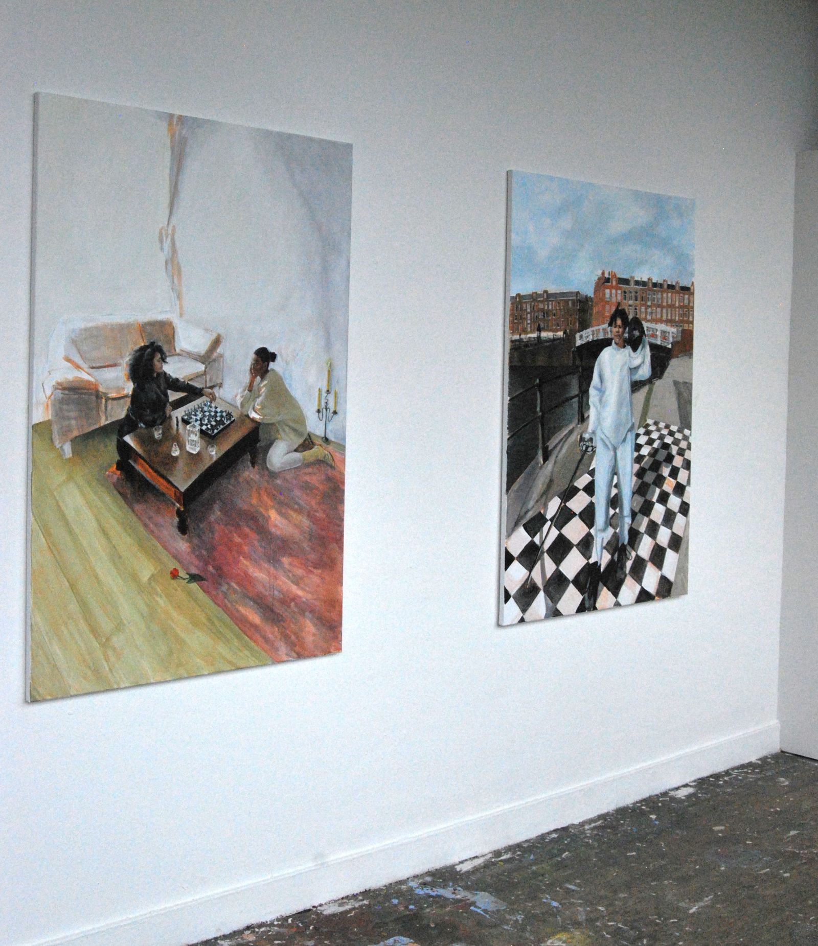 Both 150cm x 100cm, oil on canvas